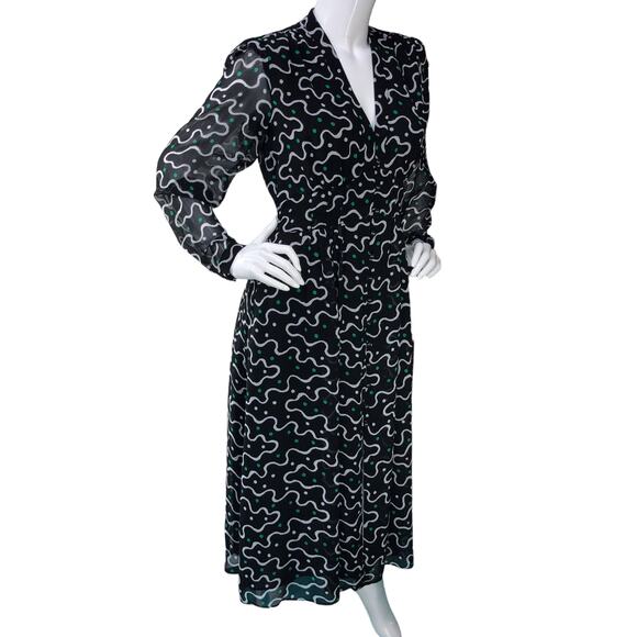 Diane Von Furstenberg DVF Womens Size 6 Erica Dress V Neck Long Sleeve POCKETS - Picture 7 of 16